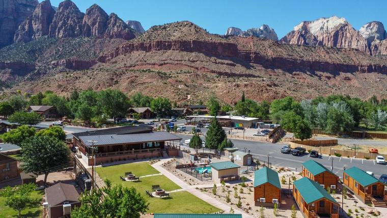 Zion Canyon Campground aerial